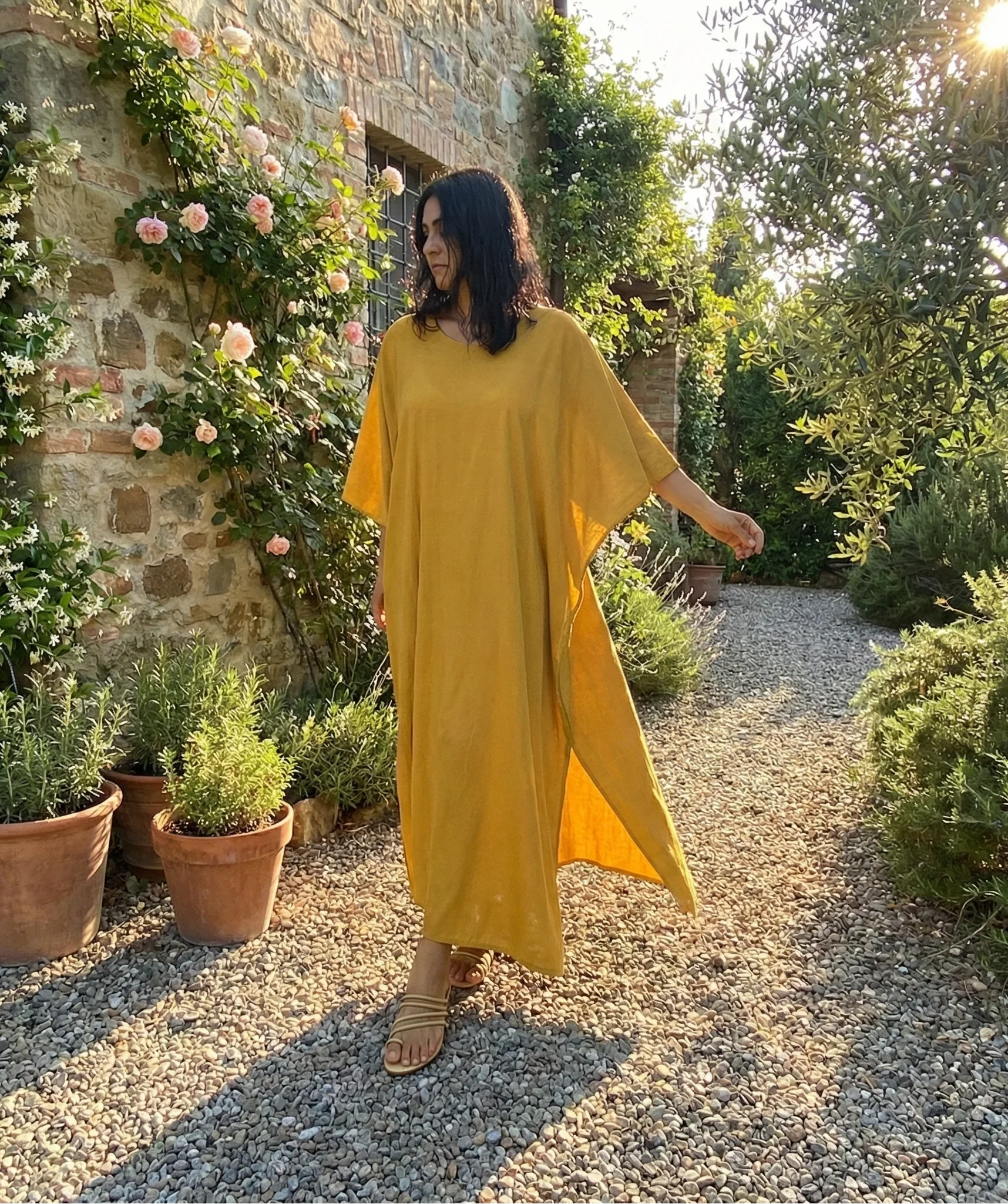 Wendy - Women’s Kaftan Midi Dress Summer Beachwear