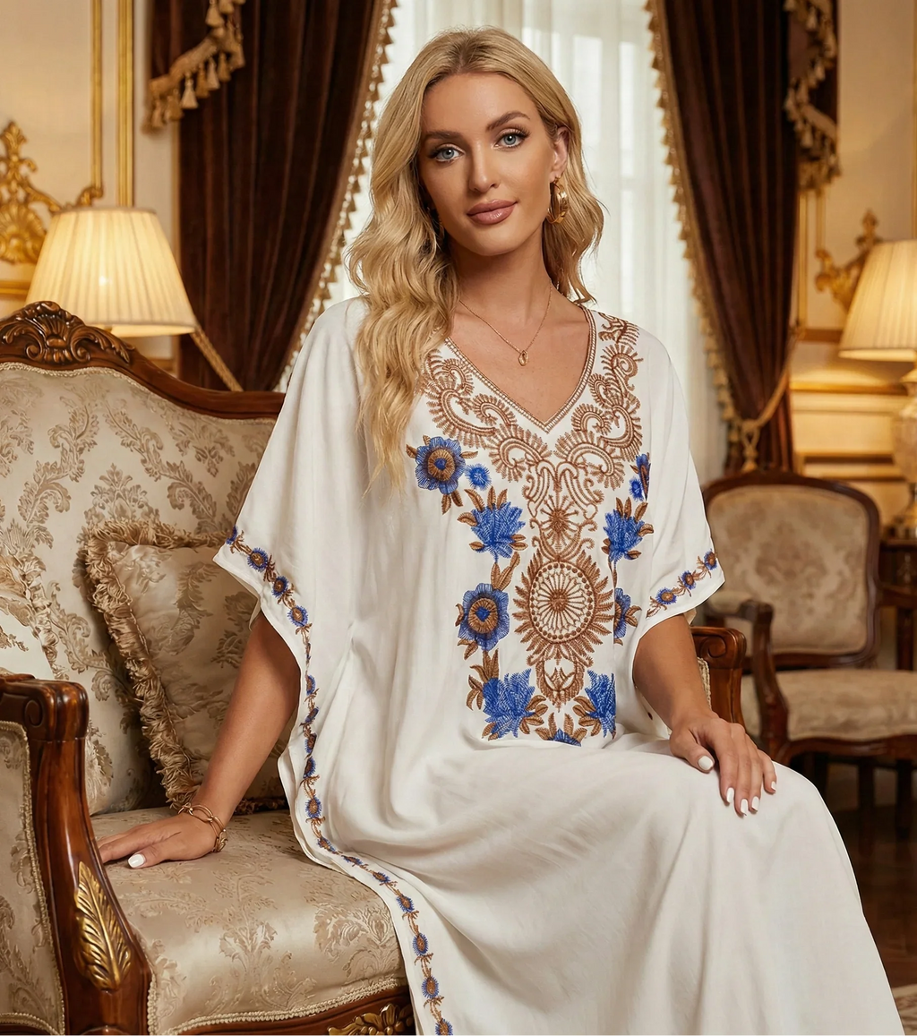 Jan - Women’s Kaftan Midi Dress Summer Beach Outfit